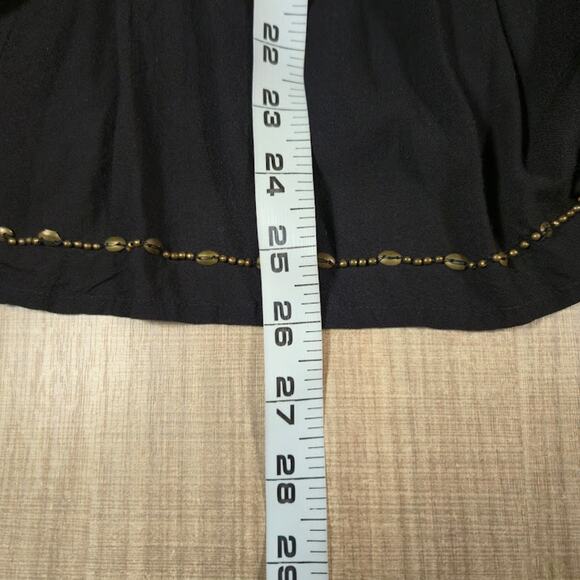 Floreat Anthropologie Embroidered Peasant Top Medium Black Bohemian Whimsigoth - Picture 8 of 11